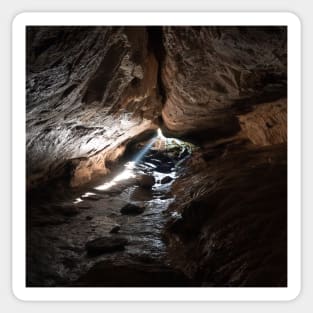 Dark Cave Exploration in New Zealand Sticker